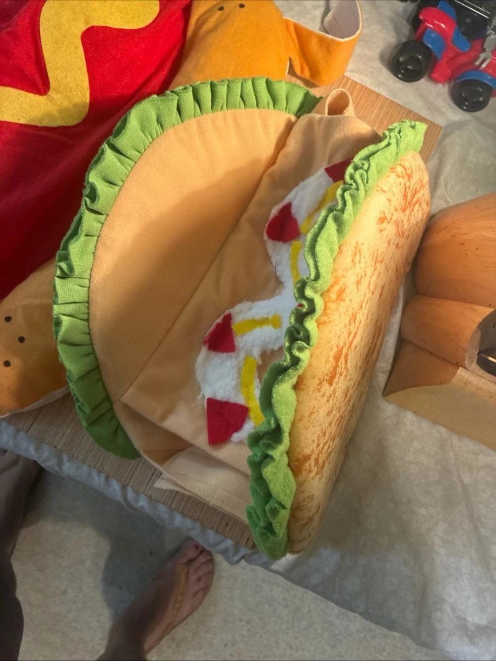 Small dog costumes Plush Taco Costume plush hotdog